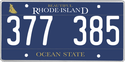RI license plate 377385