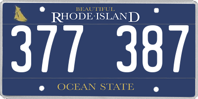 RI license plate 377387