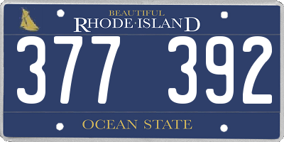 RI license plate 377392