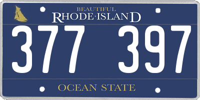RI license plate 377397