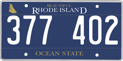RI license plate 377402