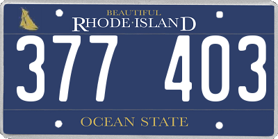 RI license plate 377403