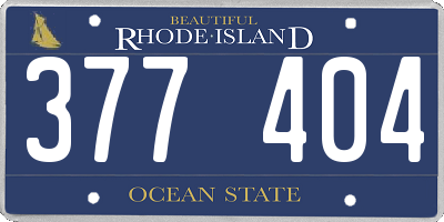 RI license plate 377404