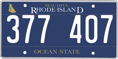 RI license plate 377407