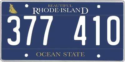 RI license plate 377410