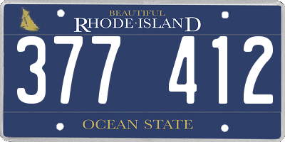 RI license plate 377412