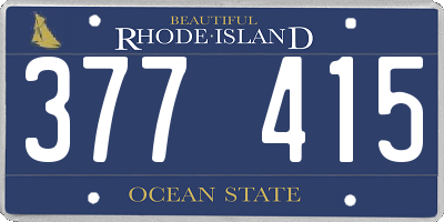 RI license plate 377415