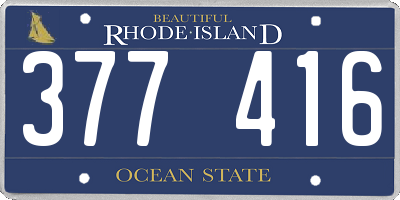 RI license plate 377416