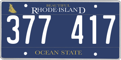 RI license plate 377417