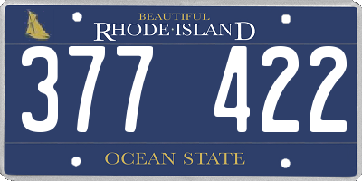 RI license plate 377422