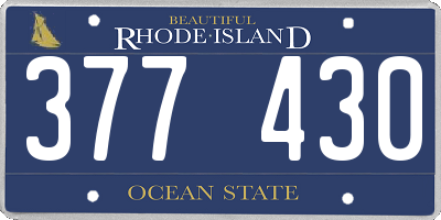 RI license plate 377430