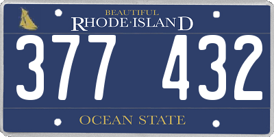 RI license plate 377432