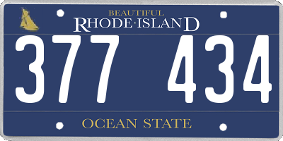 RI license plate 377434