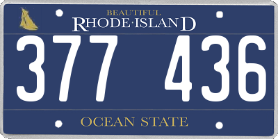 RI license plate 377436
