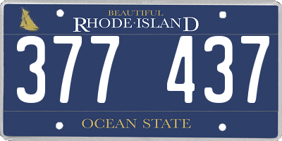 RI license plate 377437