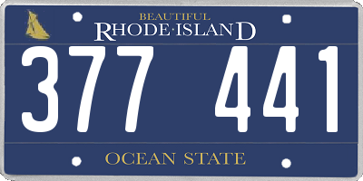 RI license plate 377441