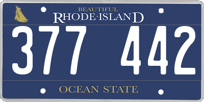 RI license plate 377442