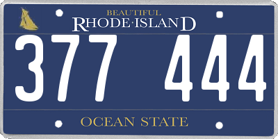 RI license plate 377444