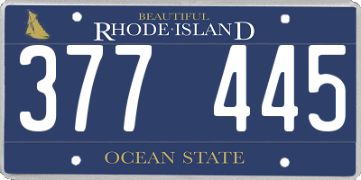 RI license plate 377445