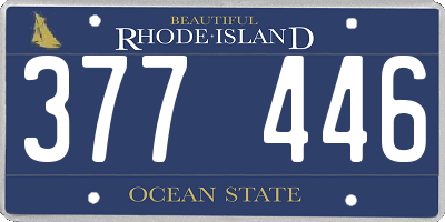RI license plate 377446