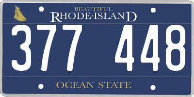 RI license plate 377448