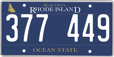 RI license plate 377449