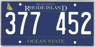 RI license plate 377452