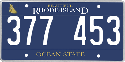 RI license plate 377453