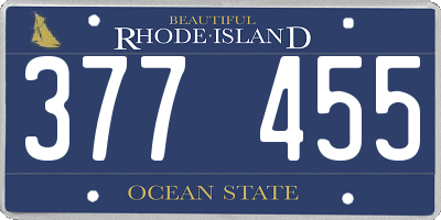 RI license plate 377455