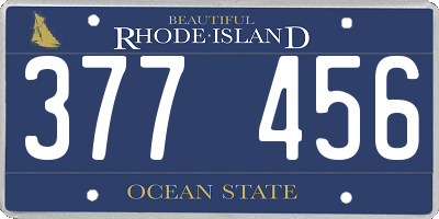 RI license plate 377456