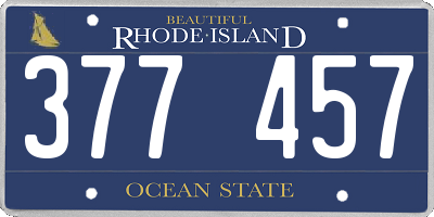 RI license plate 377457