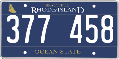 RI license plate 377458