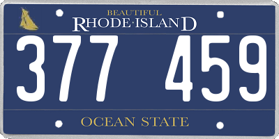 RI license plate 377459