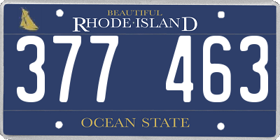 RI license plate 377463