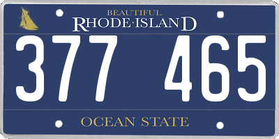 RI license plate 377465