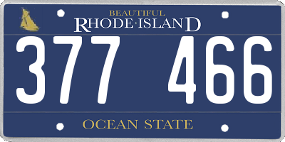 RI license plate 377466