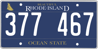RI license plate 377467