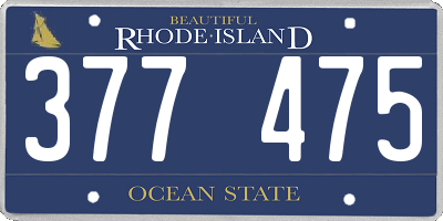 RI license plate 377475