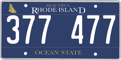 RI license plate 377477