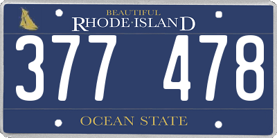 RI license plate 377478
