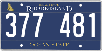 RI license plate 377481