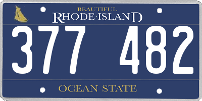 RI license plate 377482
