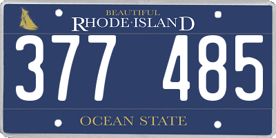 RI license plate 377485