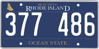 RI license plate 377486