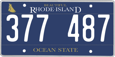 RI license plate 377487