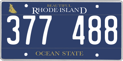 RI license plate 377488