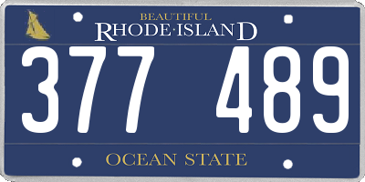 RI license plate 377489