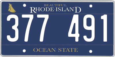 RI license plate 377491