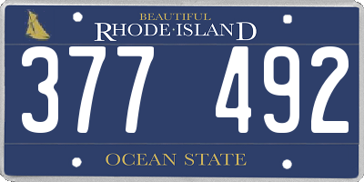 RI license plate 377492
