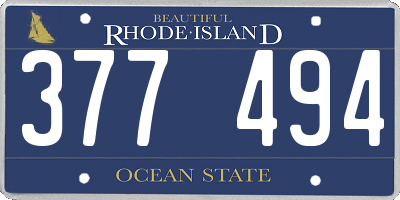 RI license plate 377494